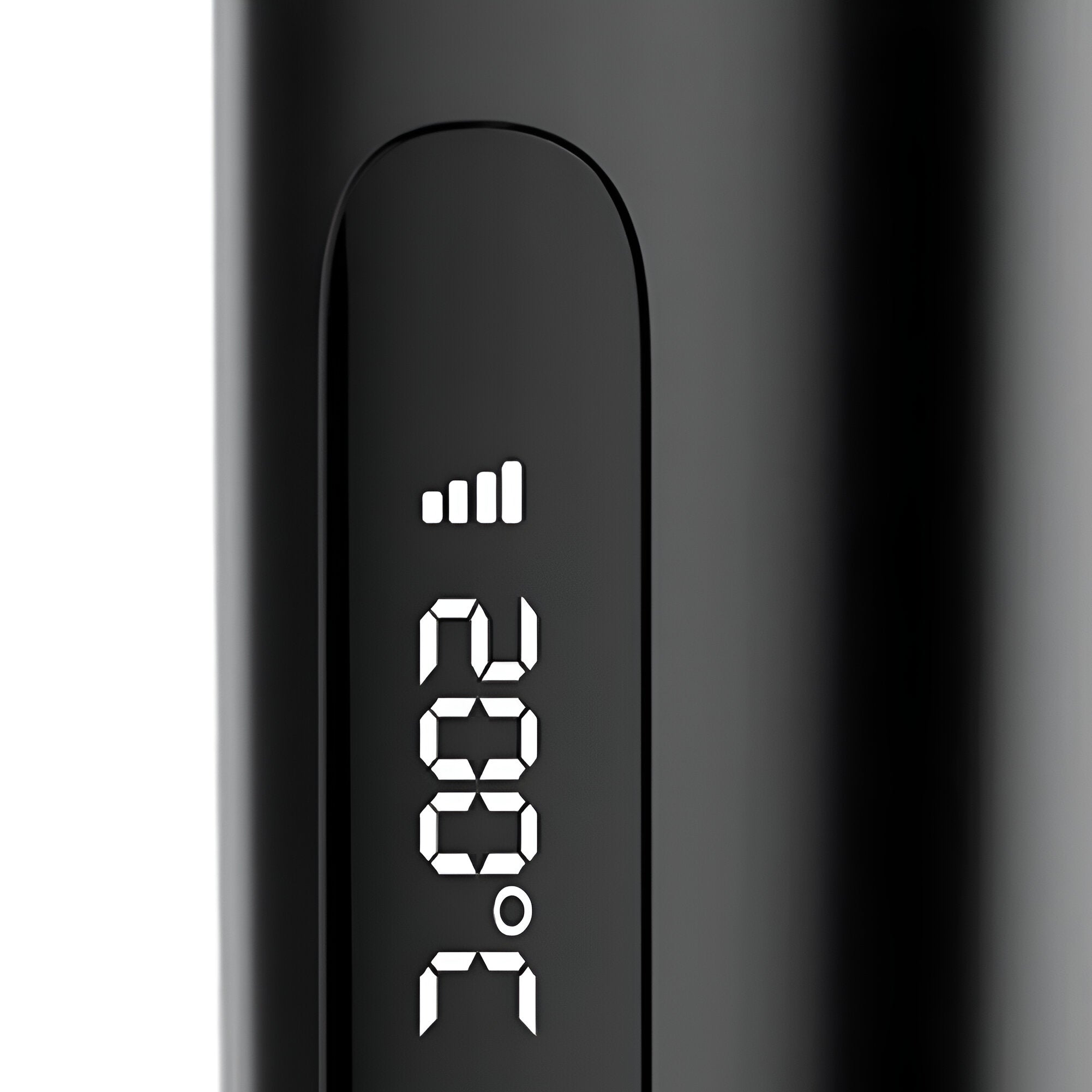 A beauty device's digital display screen.